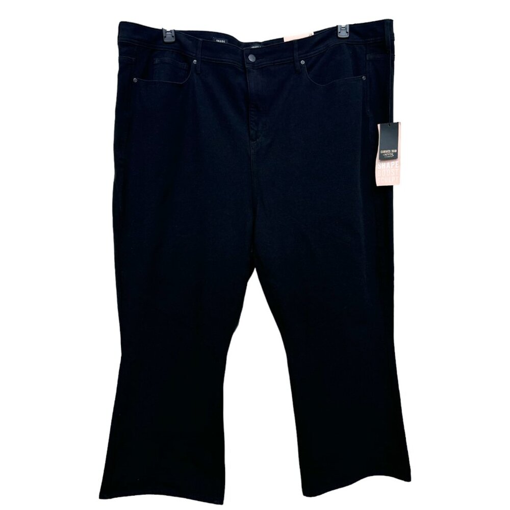 NYDJ Curves 360 Bootcut Sculpt Crop Jeans Size 28 4X Black Stretch Denim NEW
